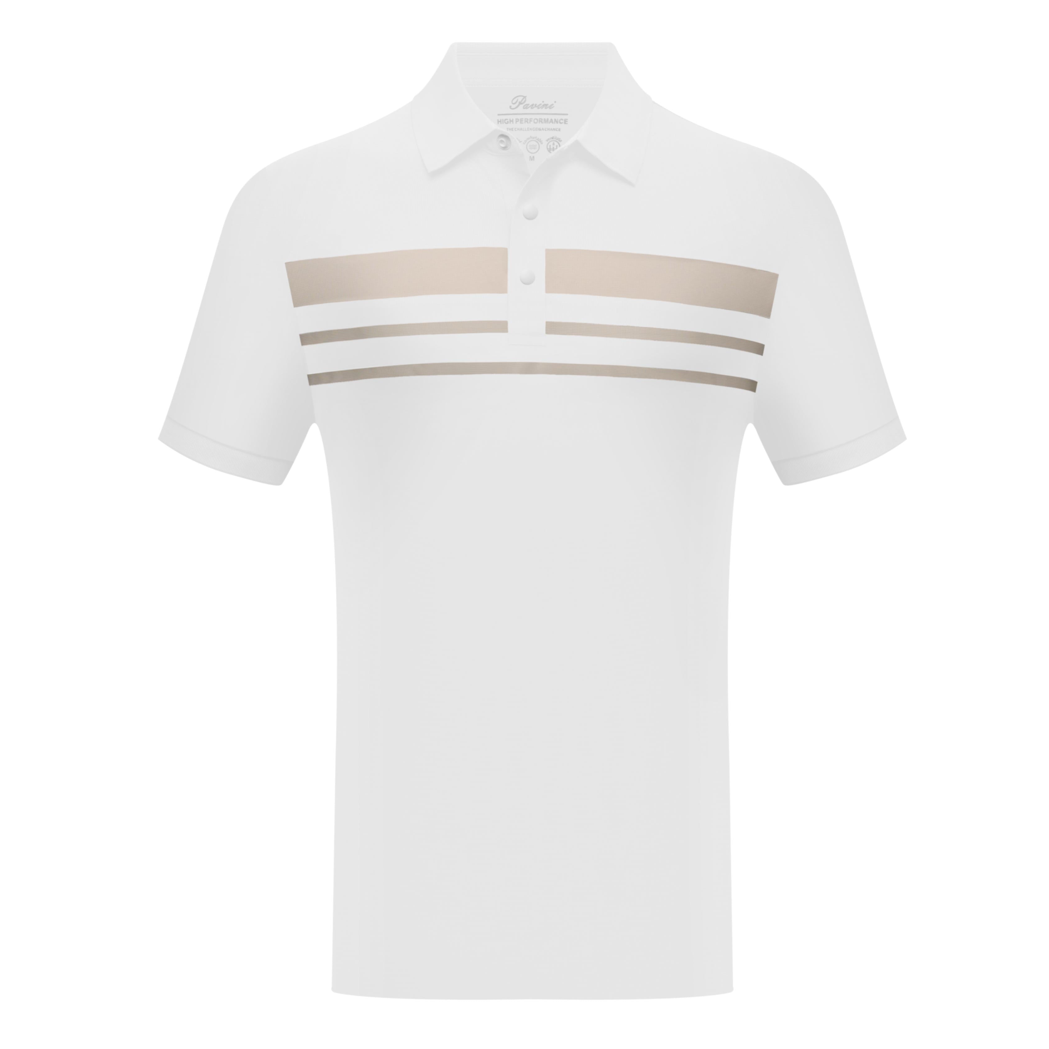 PAVINI Men’s High-Performance Chest-Stripe Polo Shirt – P-26-068