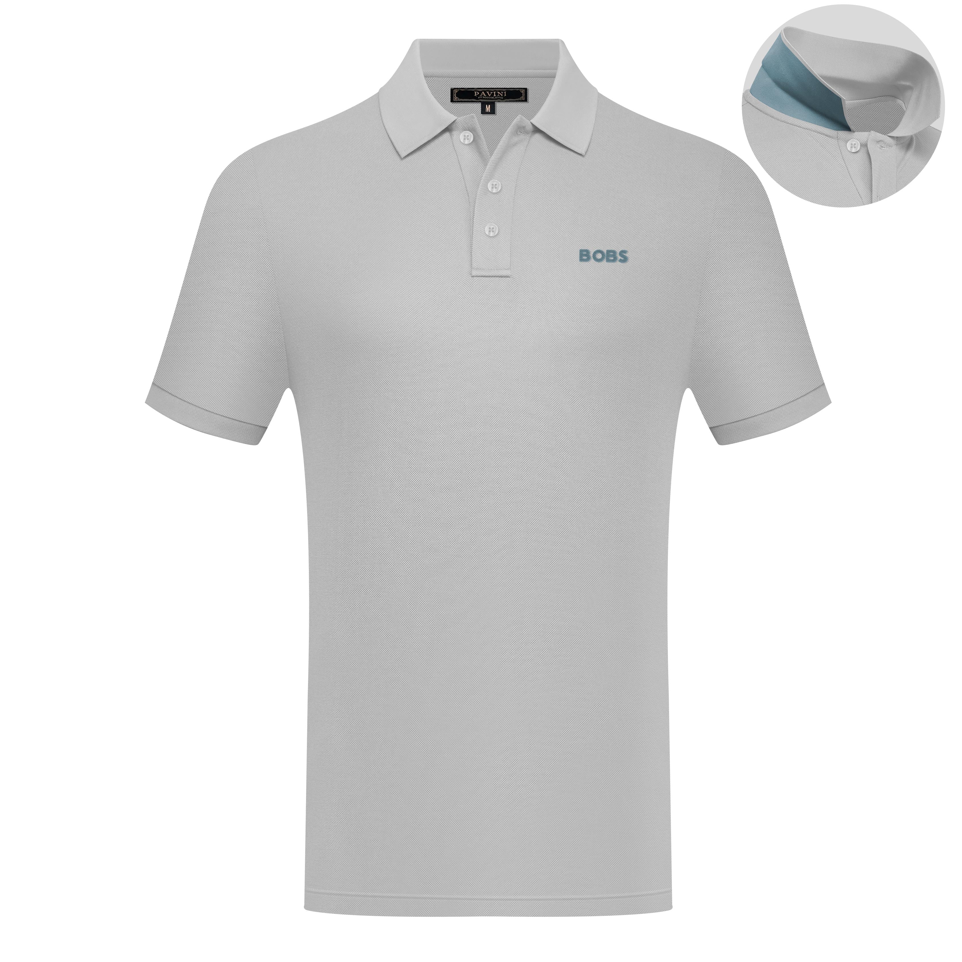 Short Sleeve Polo with BOBS Chest Logo & Contrast Collar Detail