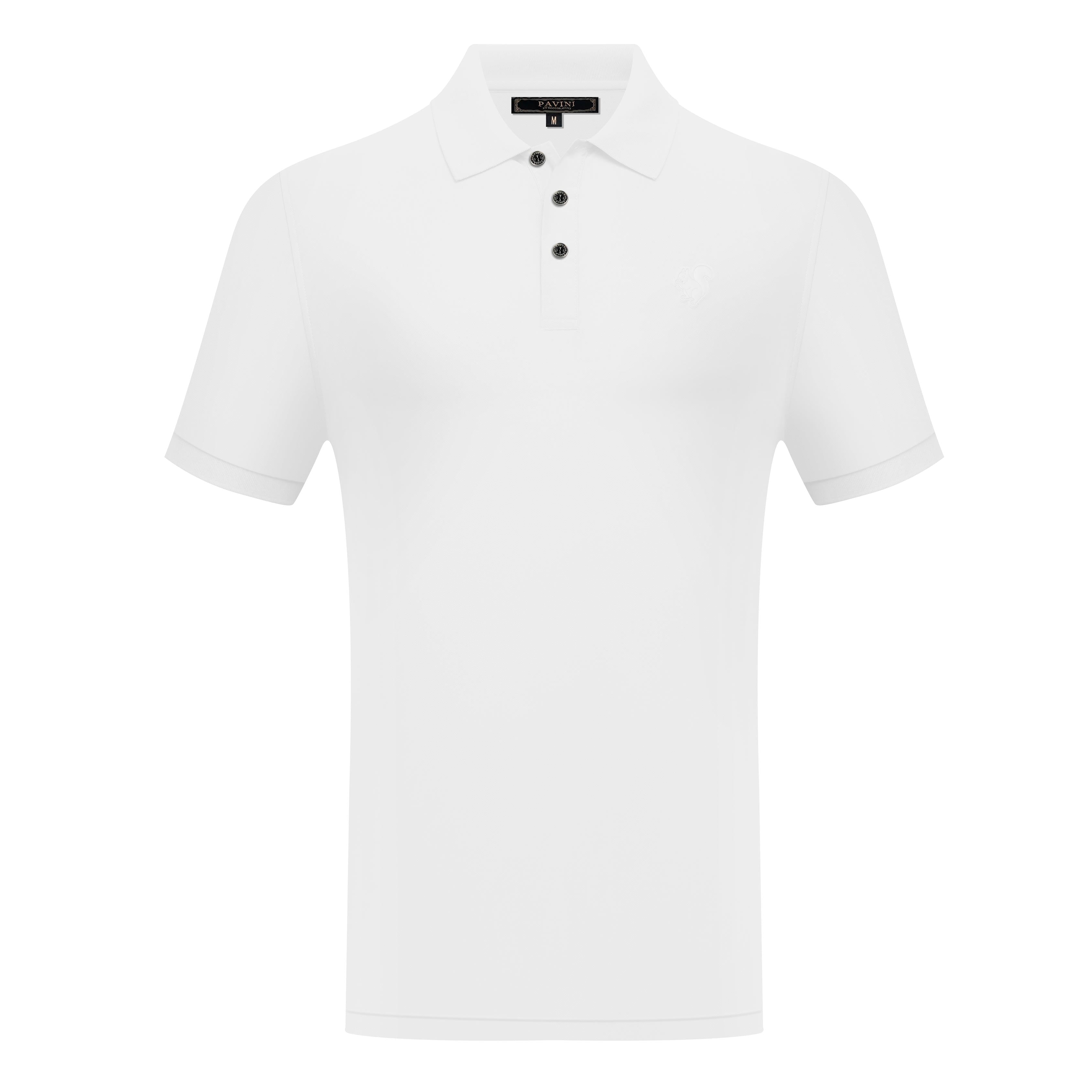 Short Sleeve Solid Polo with Logo Detail