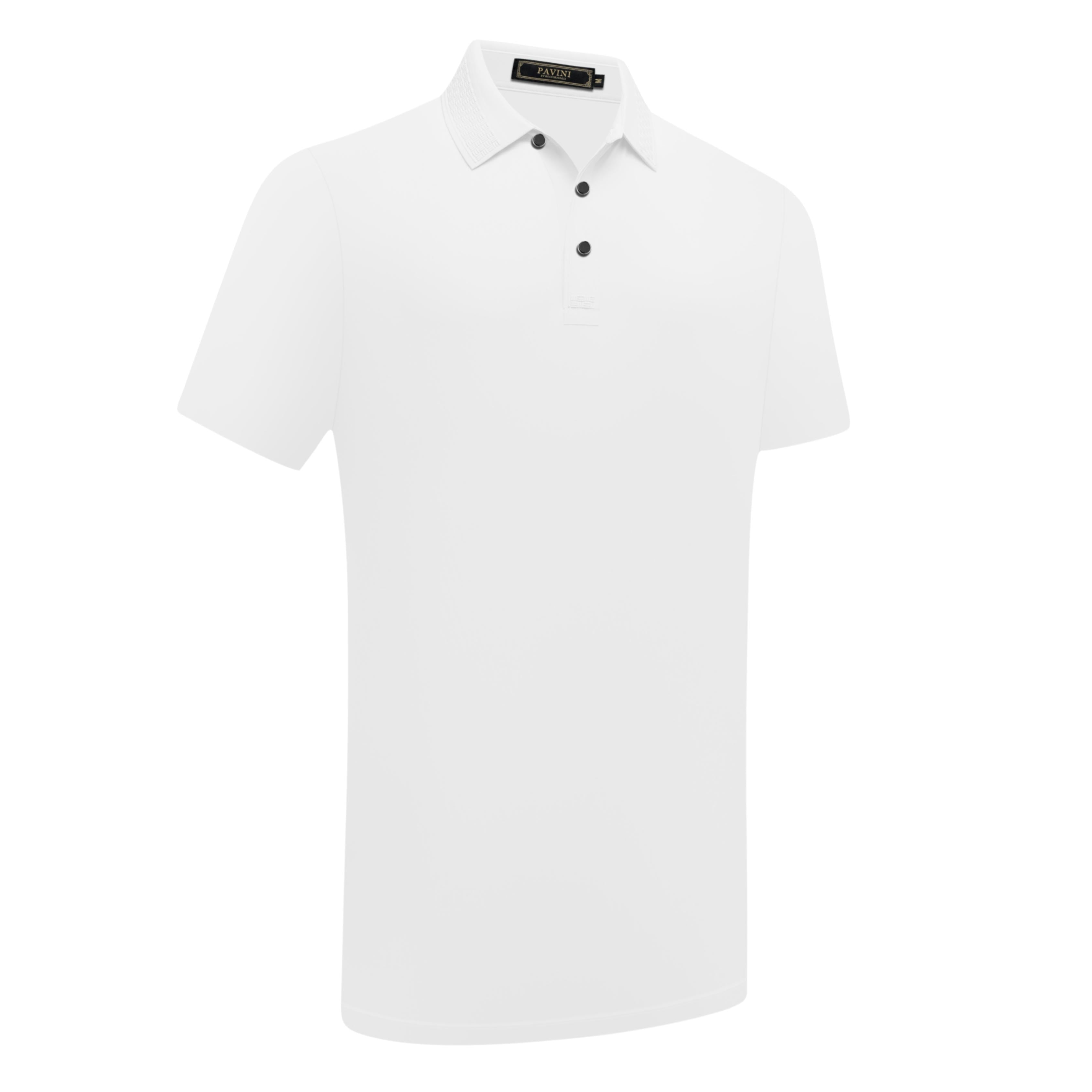 Pavini Men’s Classic White Short Sleeve Polo Shirt