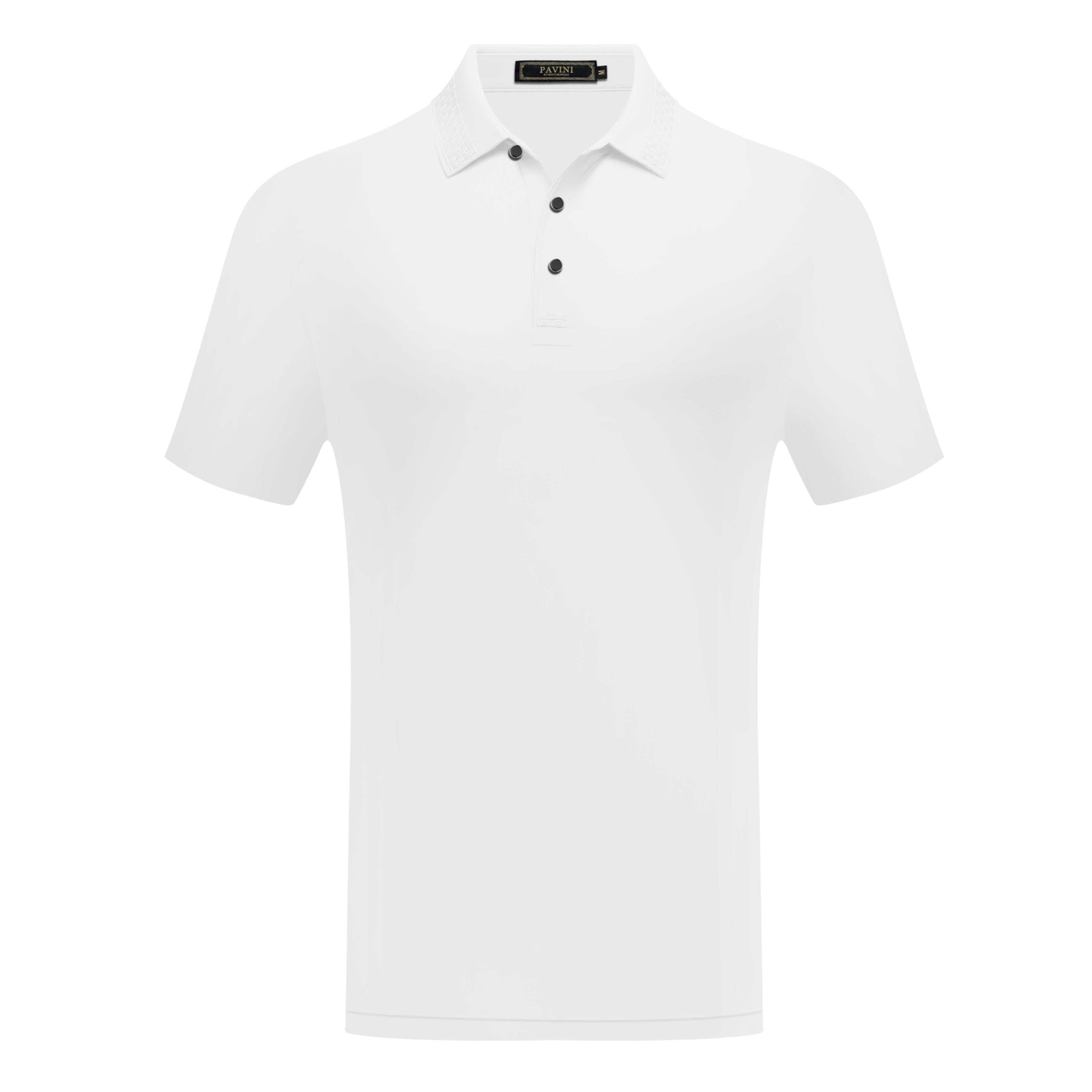 Short Sleeve Polo with Textured Collar Detail