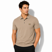 PAVINI Men’s Classic Metal-Badge Short Sleeve Polo Shirt – P-26-402