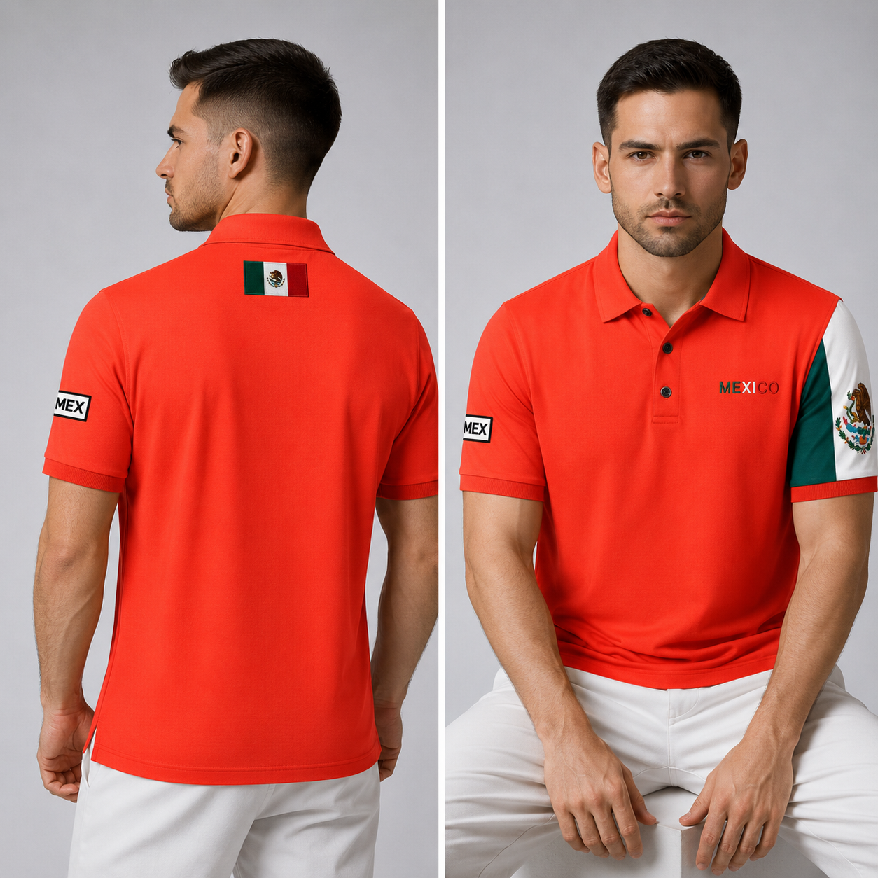 Mexico Polo With Flag Sleeve Detail