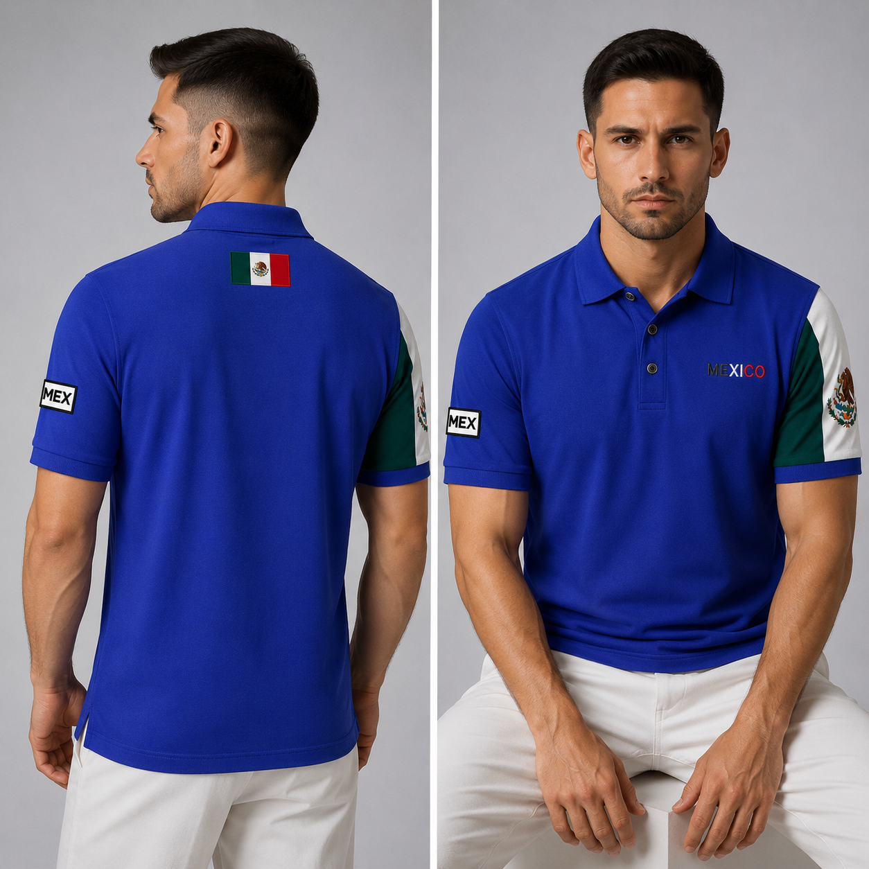 Mexico Polo With Flag Sleeve Detail