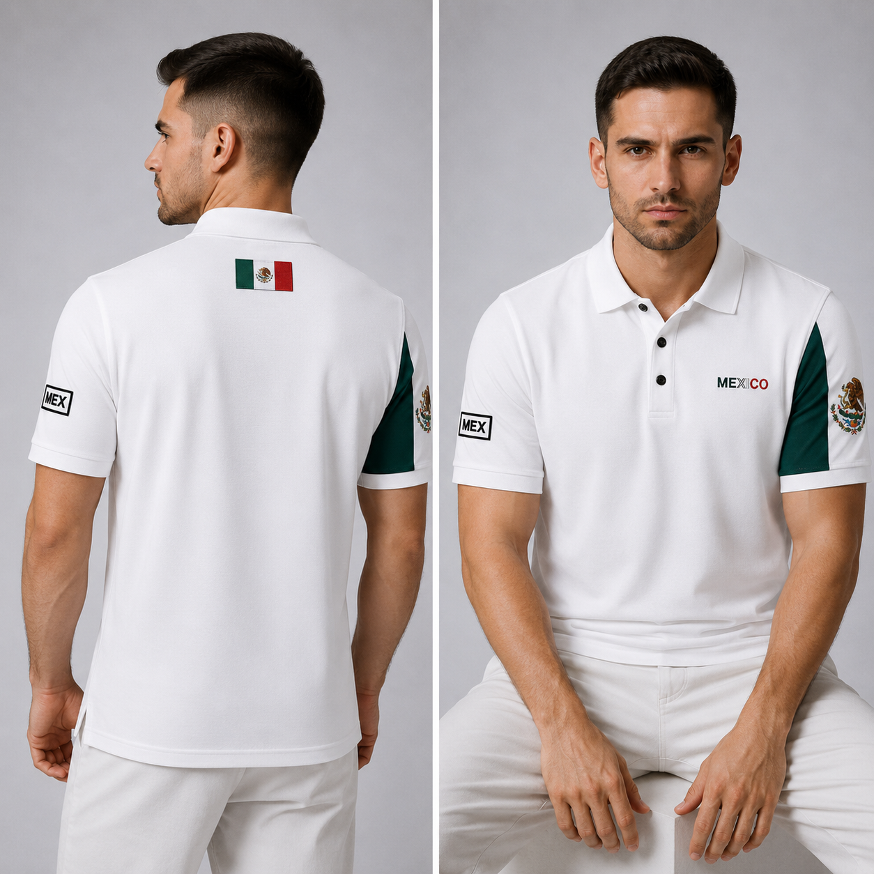 Mexico Polo With Flag Sleeve Detail