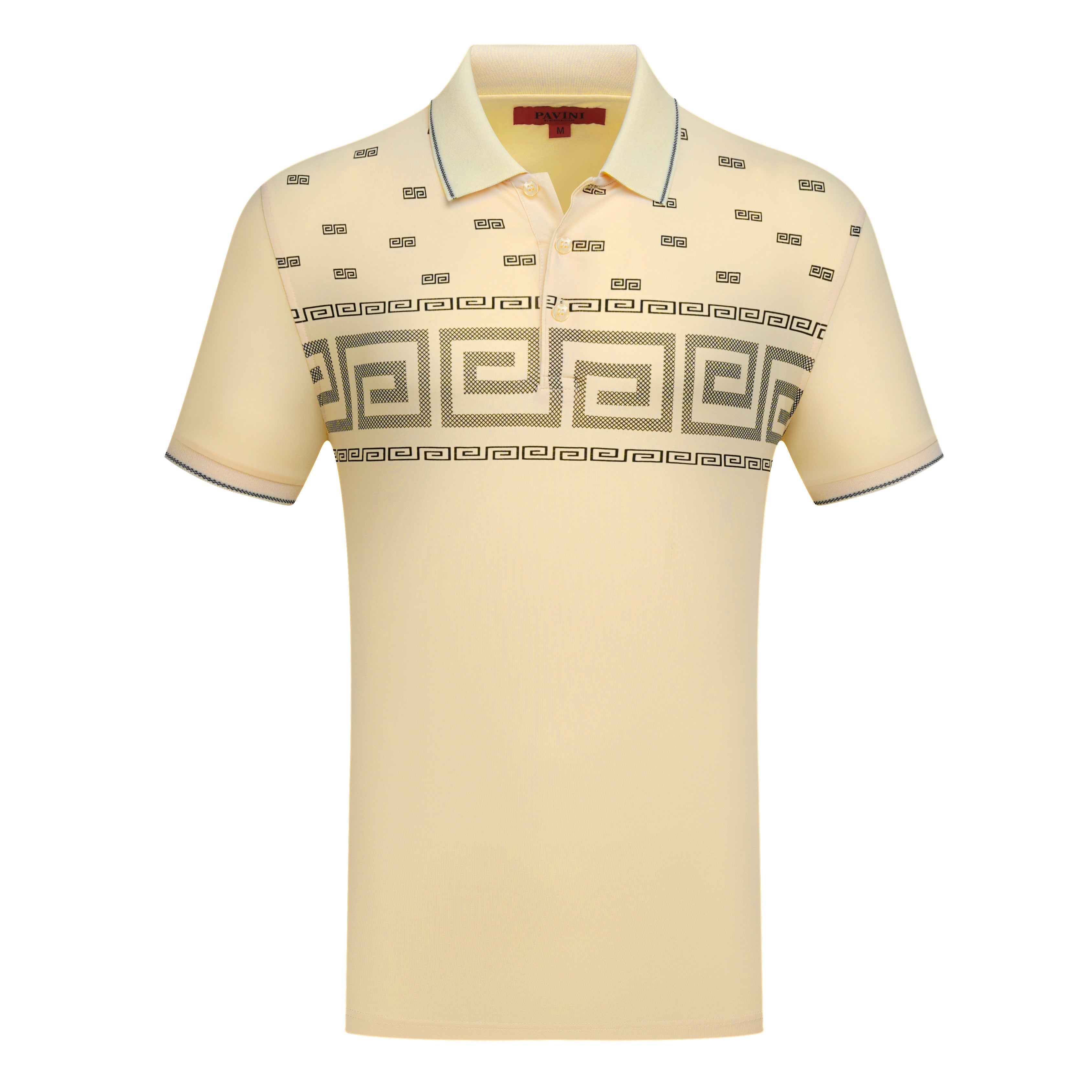 Men’s Greek Key Pattern Polo Shirt