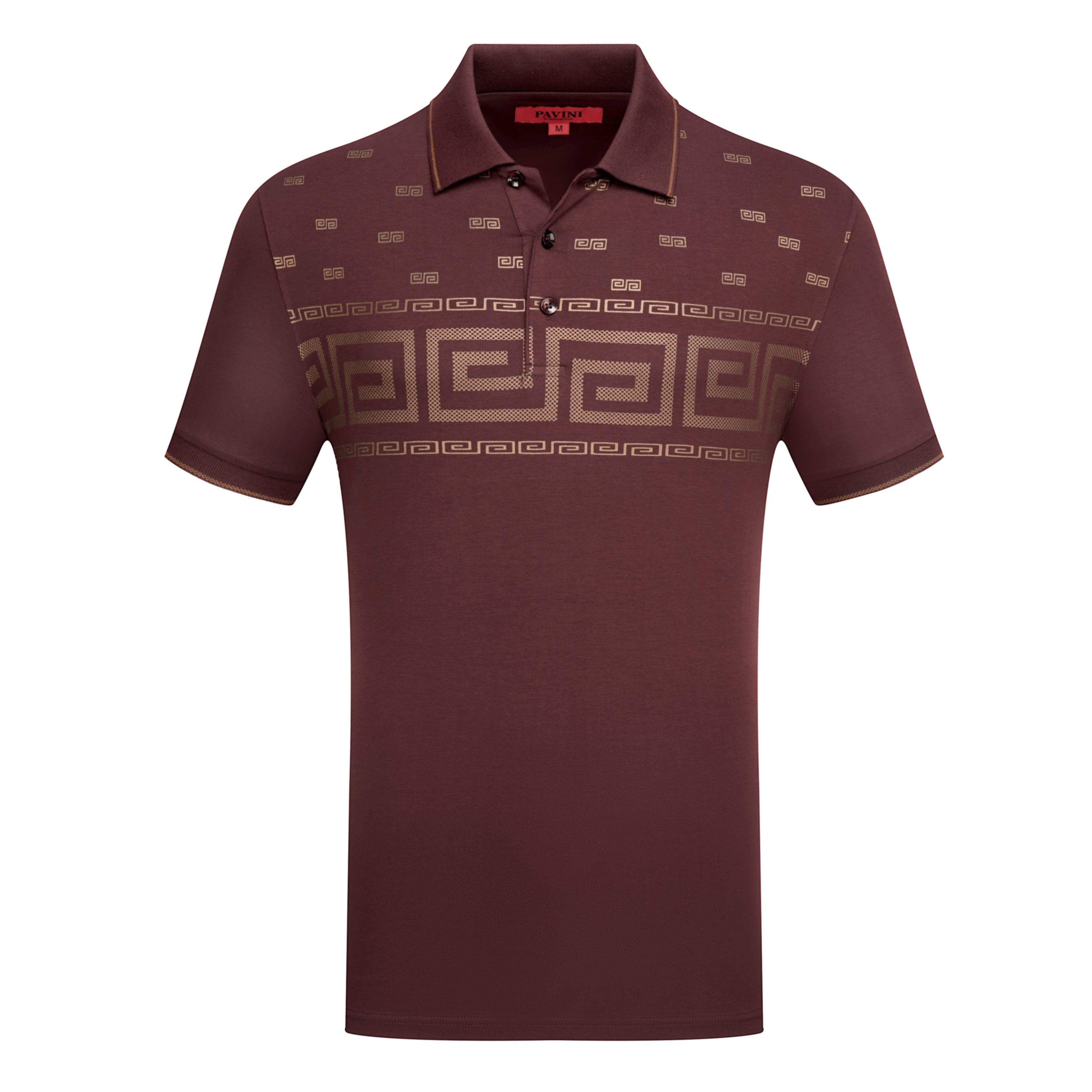 Men’s Greek Key Pattern Polo Shirt