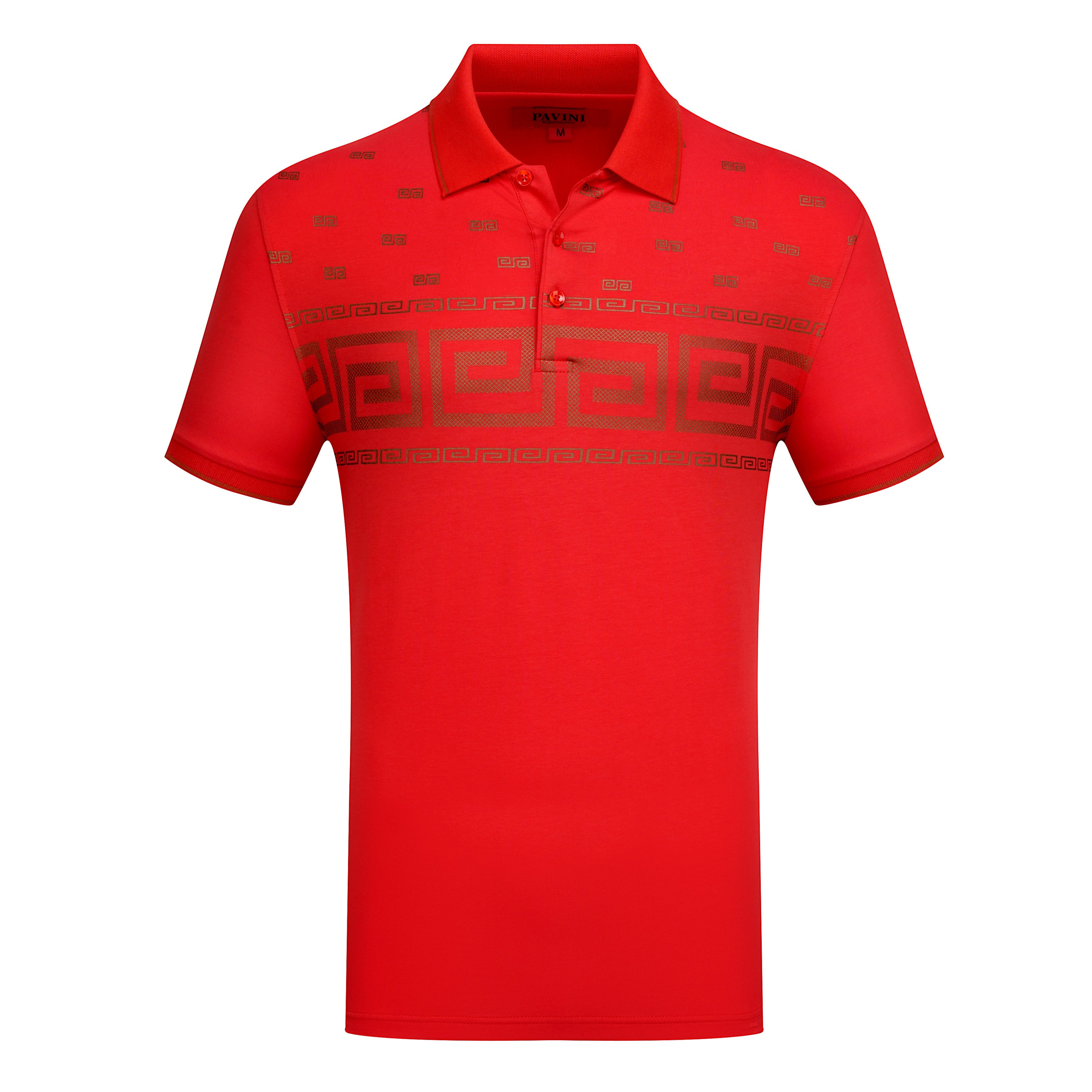 Men’s Greek Key Pattern Polo Shirt