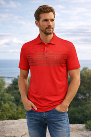 Men’s Greek Key Pattern Polo Shirt