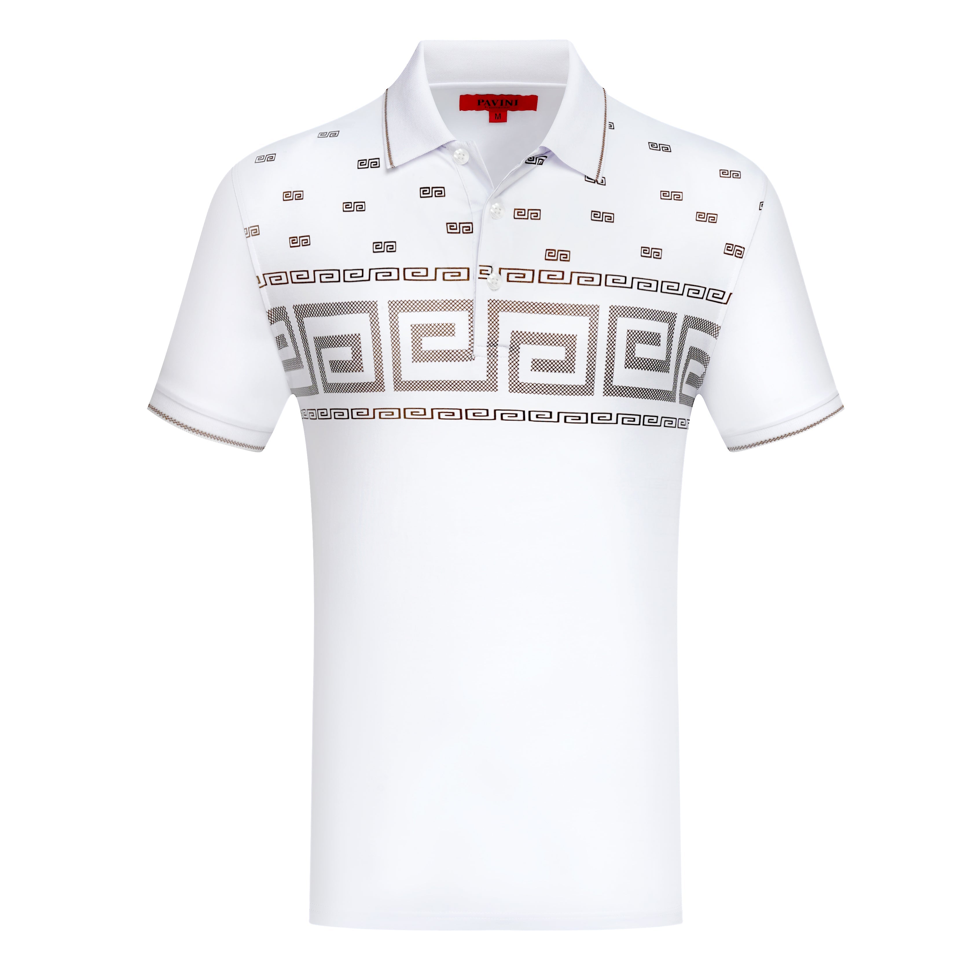 Men’s Greek Key Pattern Polo Shirt