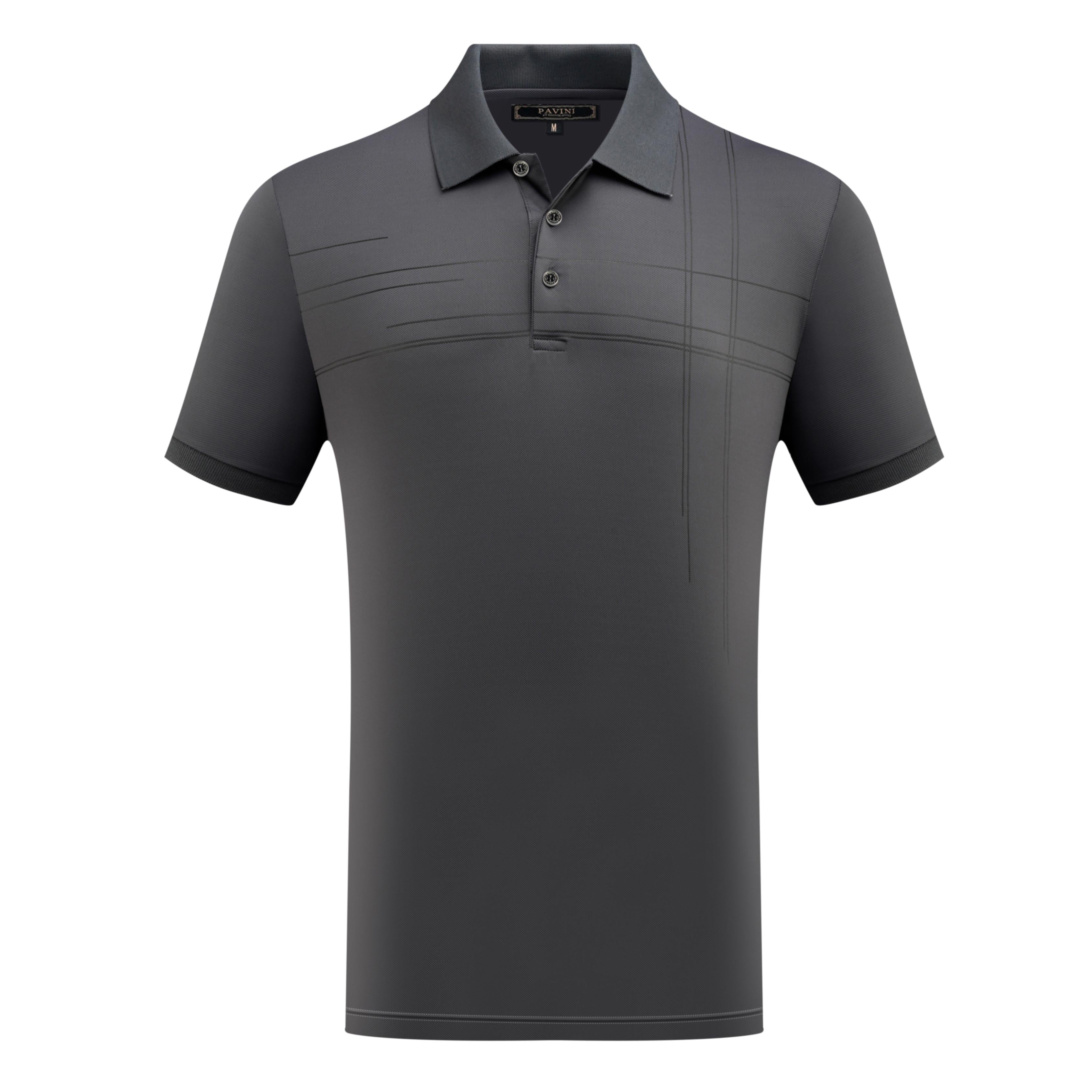 Men’s Polo Shirt with Fine Line Chest Design