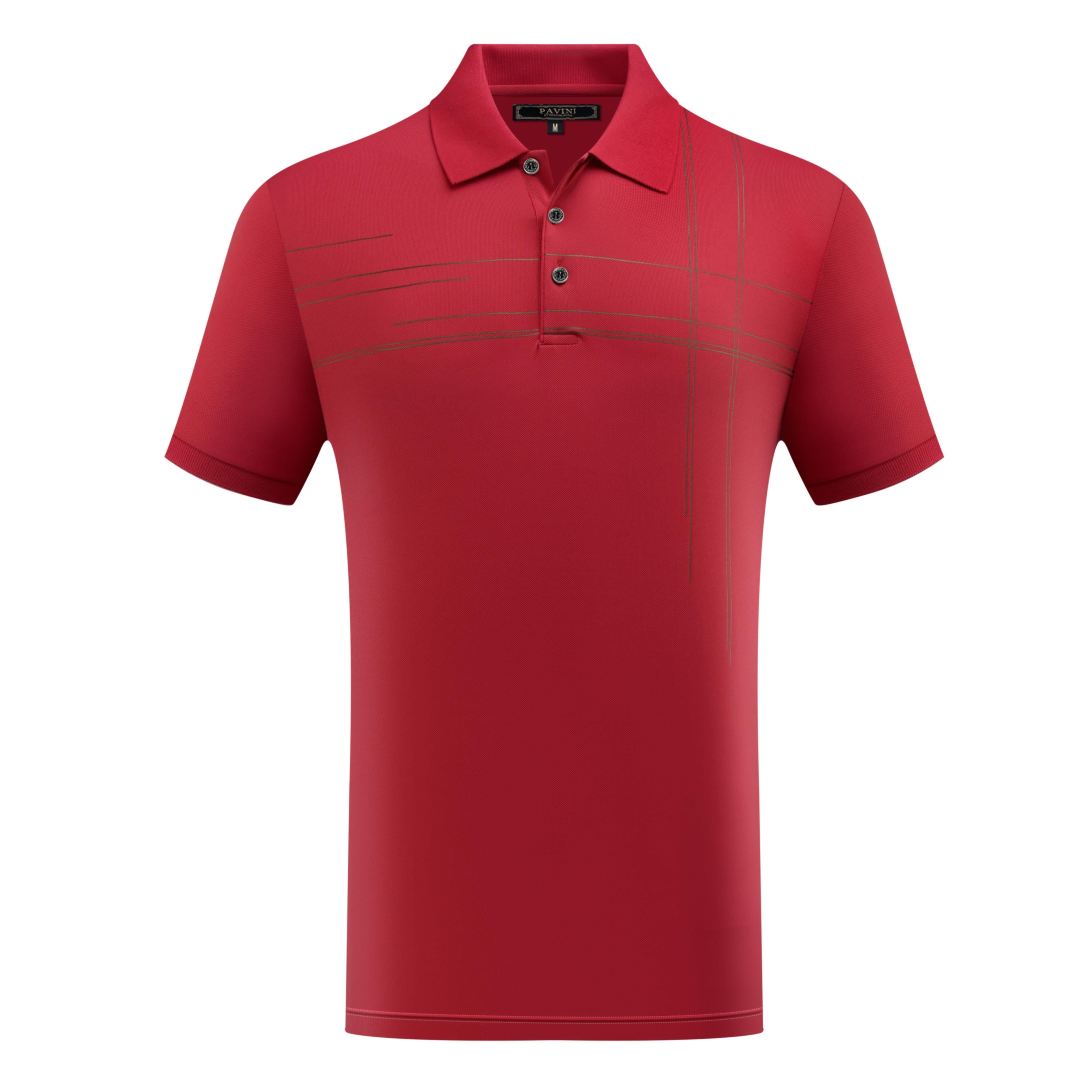 Men’s Polo Shirt with Fine Line Chest Design