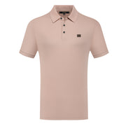Men’s Pink Polo Shirt with Patterned Collar