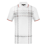 Men’s Plaid Pattern Polo Shirt with Contrast Trim