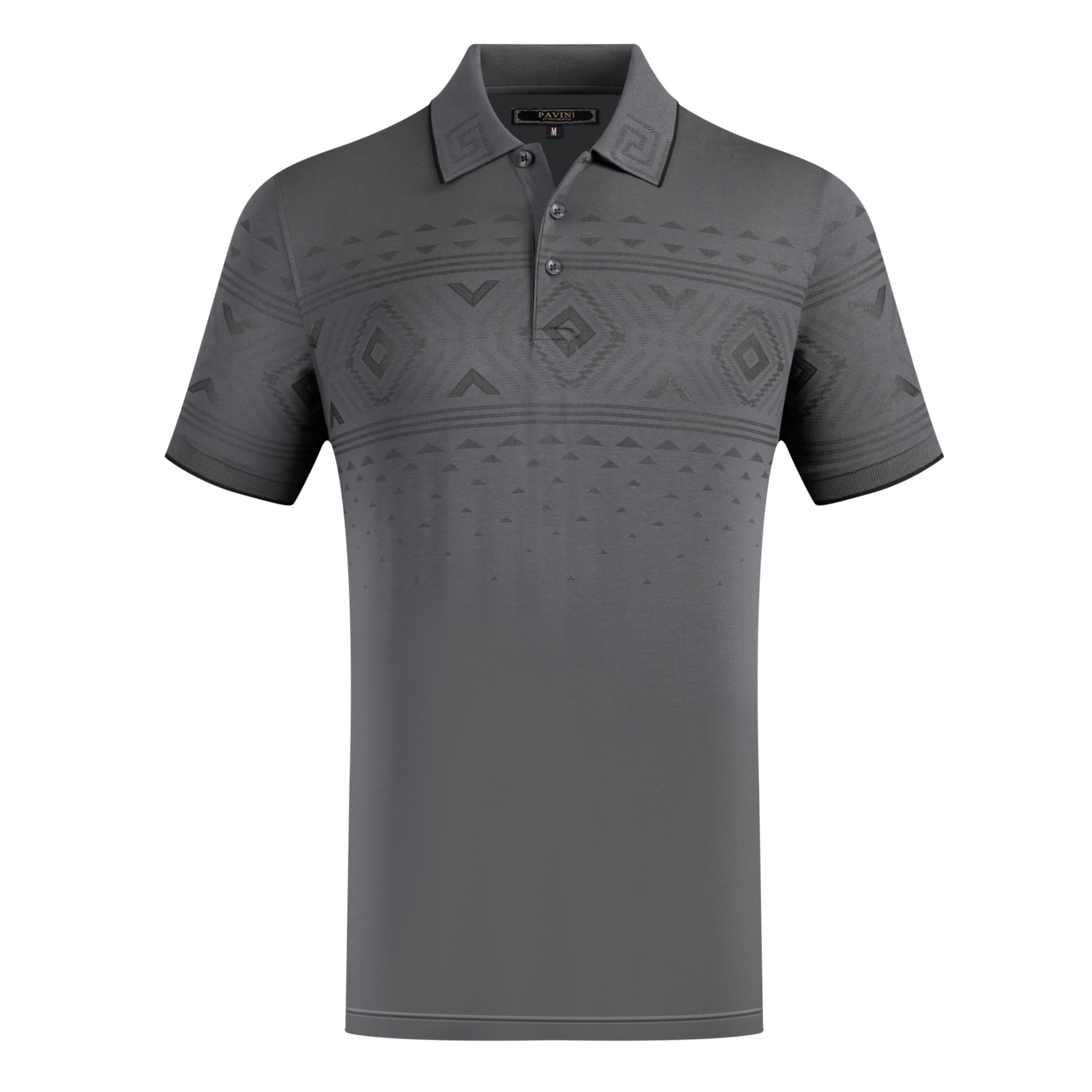 Geometric Jacquard Polo Shirt