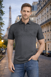 Geometric Jacquard Polo Shirt