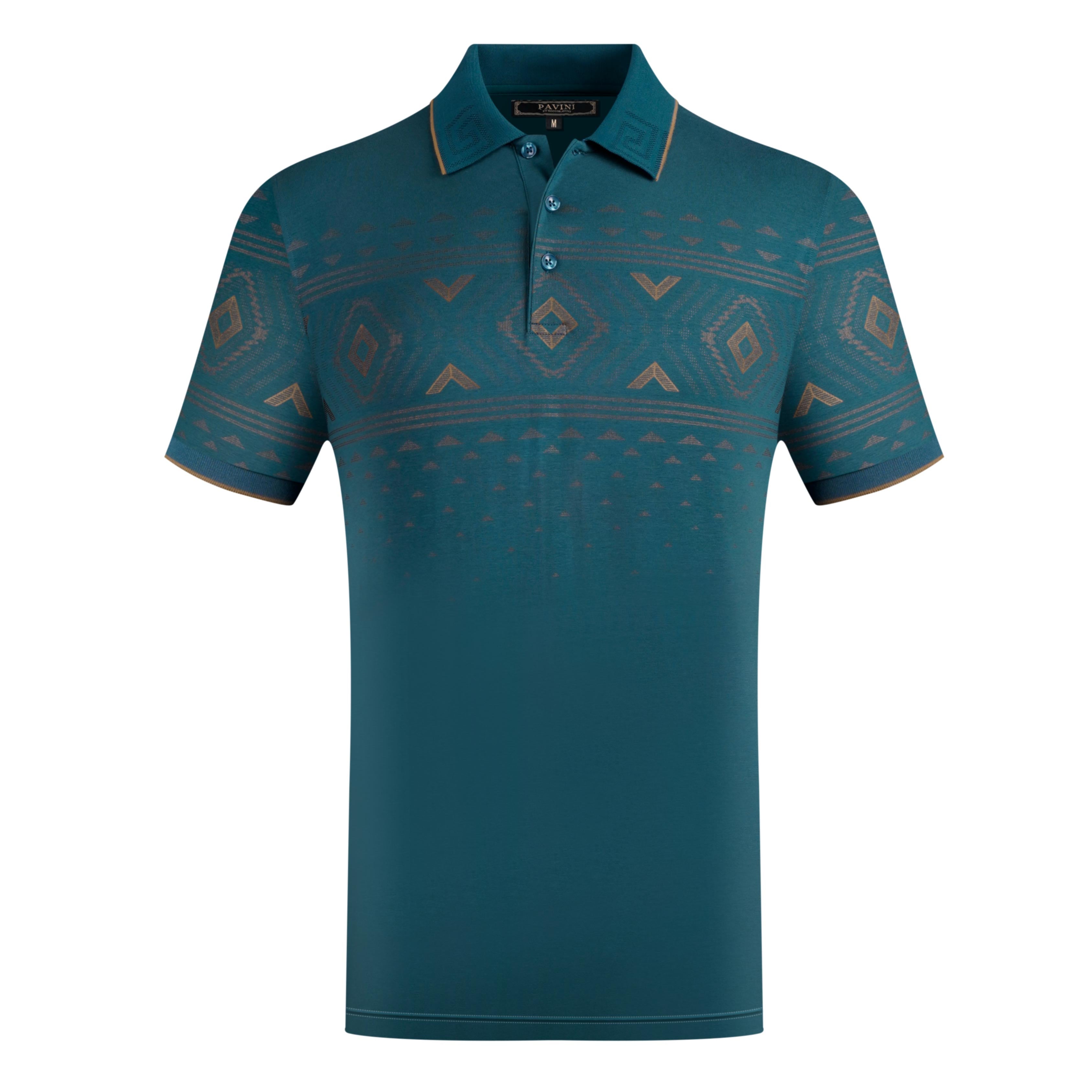 Geometric Jacquard Polo Shirt