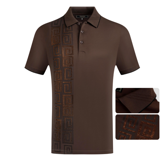 Men’s Rhinestone Detailing Polo