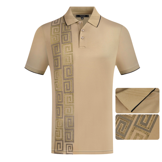 Men’s Rhinestone Detailing Polo