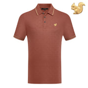 Short Sleeve Polo with Gold Squirrel Emblem