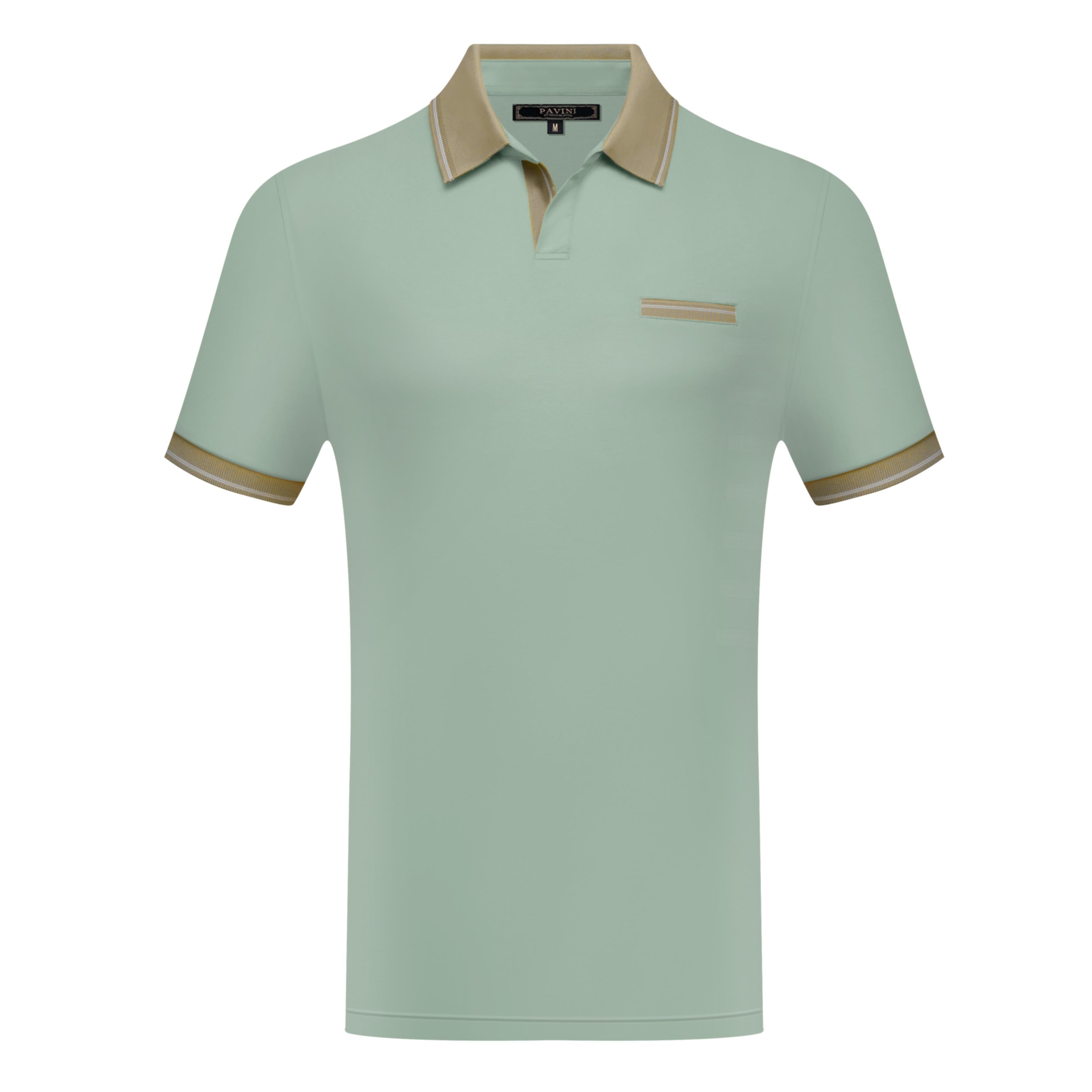 Polo Shirt with Contrast Collar &amp; Chest Accent