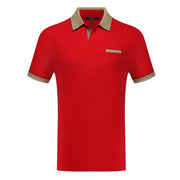 Polo Shirt with Contrast Collar &amp; Chest Accent