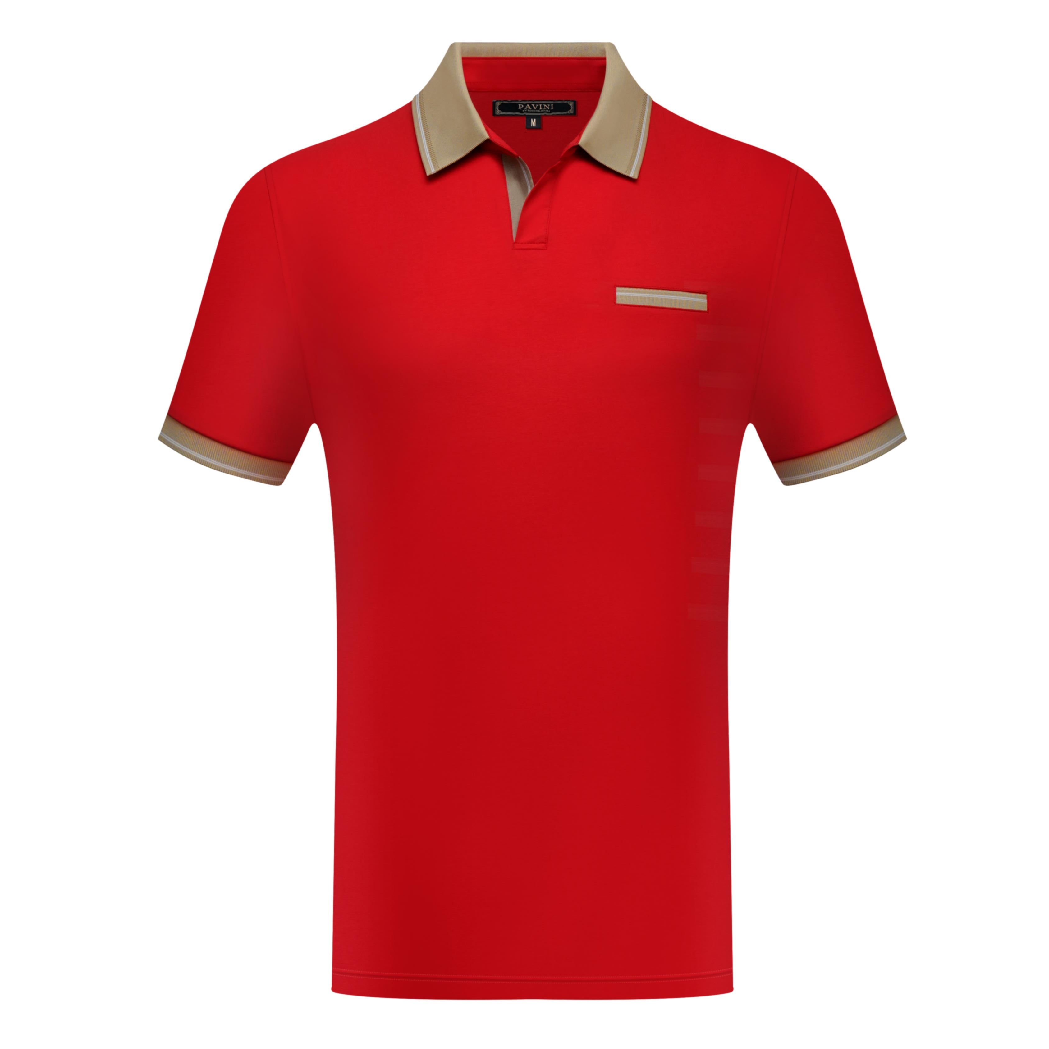 Polo Shirt with Contrast Collar &amp; Chest Accent