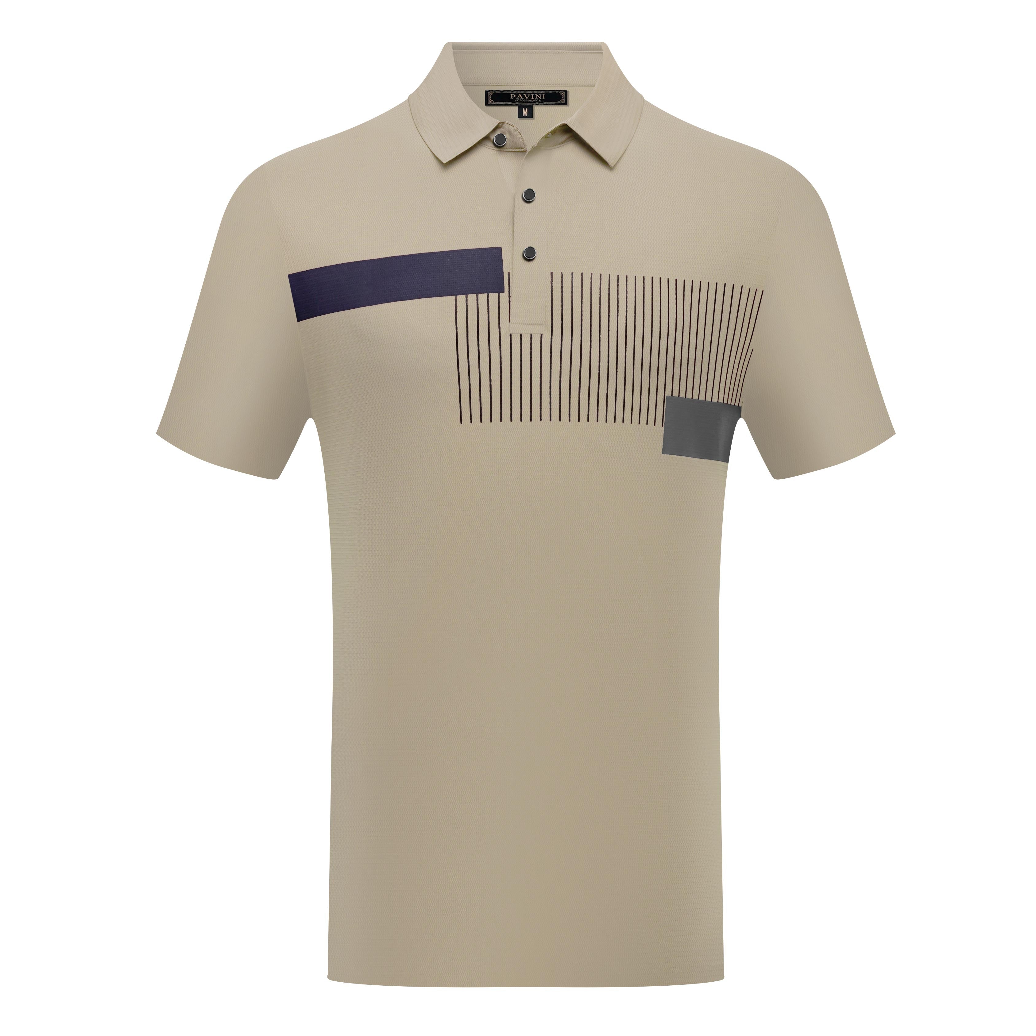 Short Sleeve Polo with Chest Stripe Detail