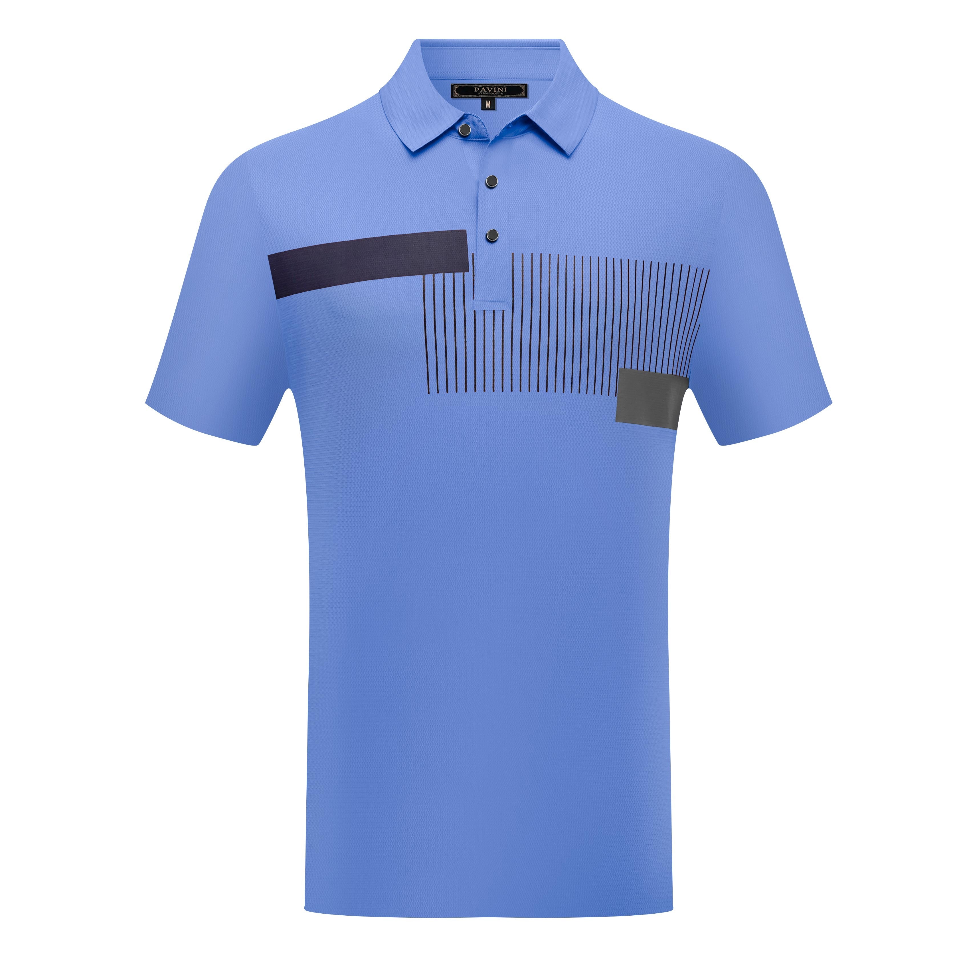 Short Sleeve Polo with Chest Stripe Detail