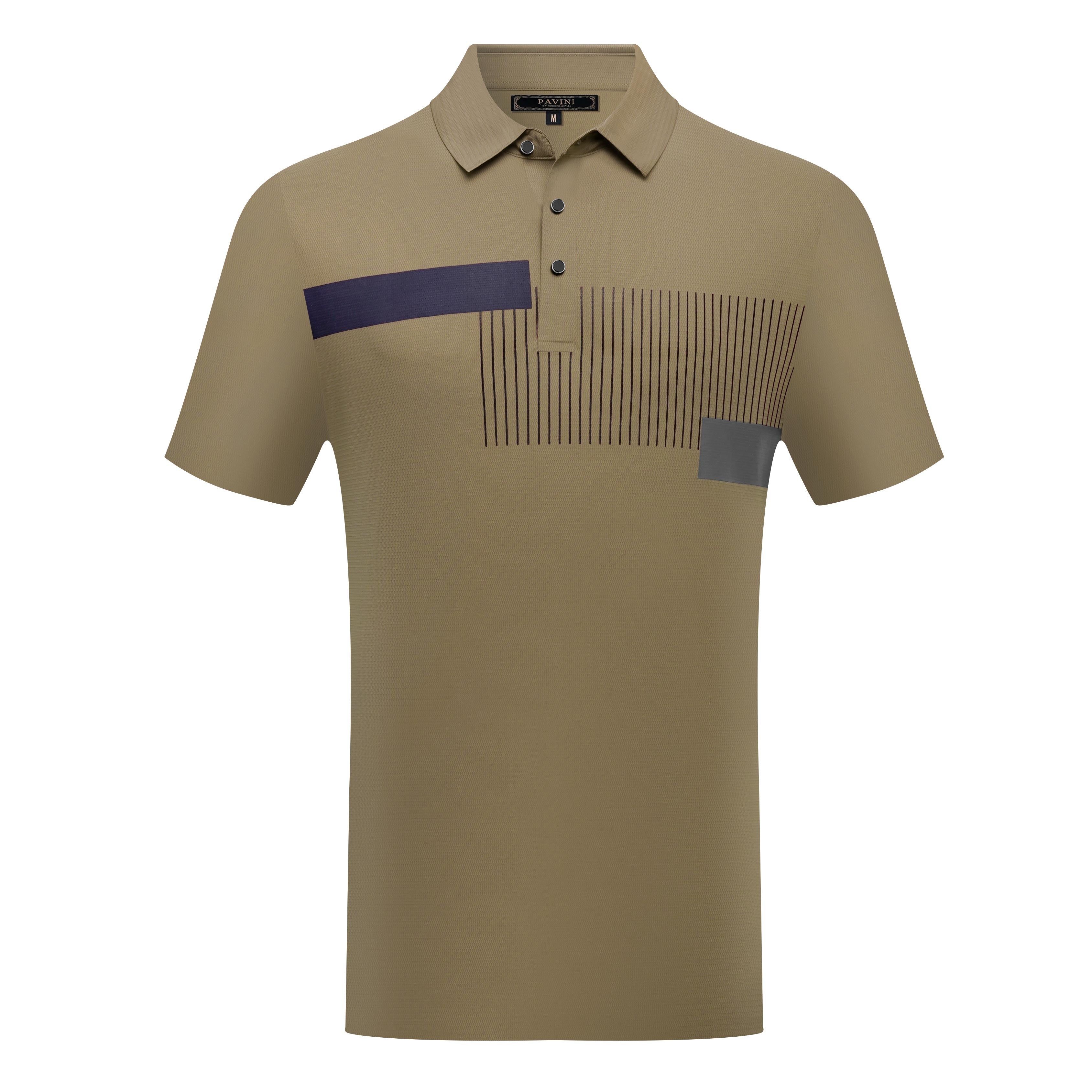Short Sleeve Polo with Chest Stripe Detail