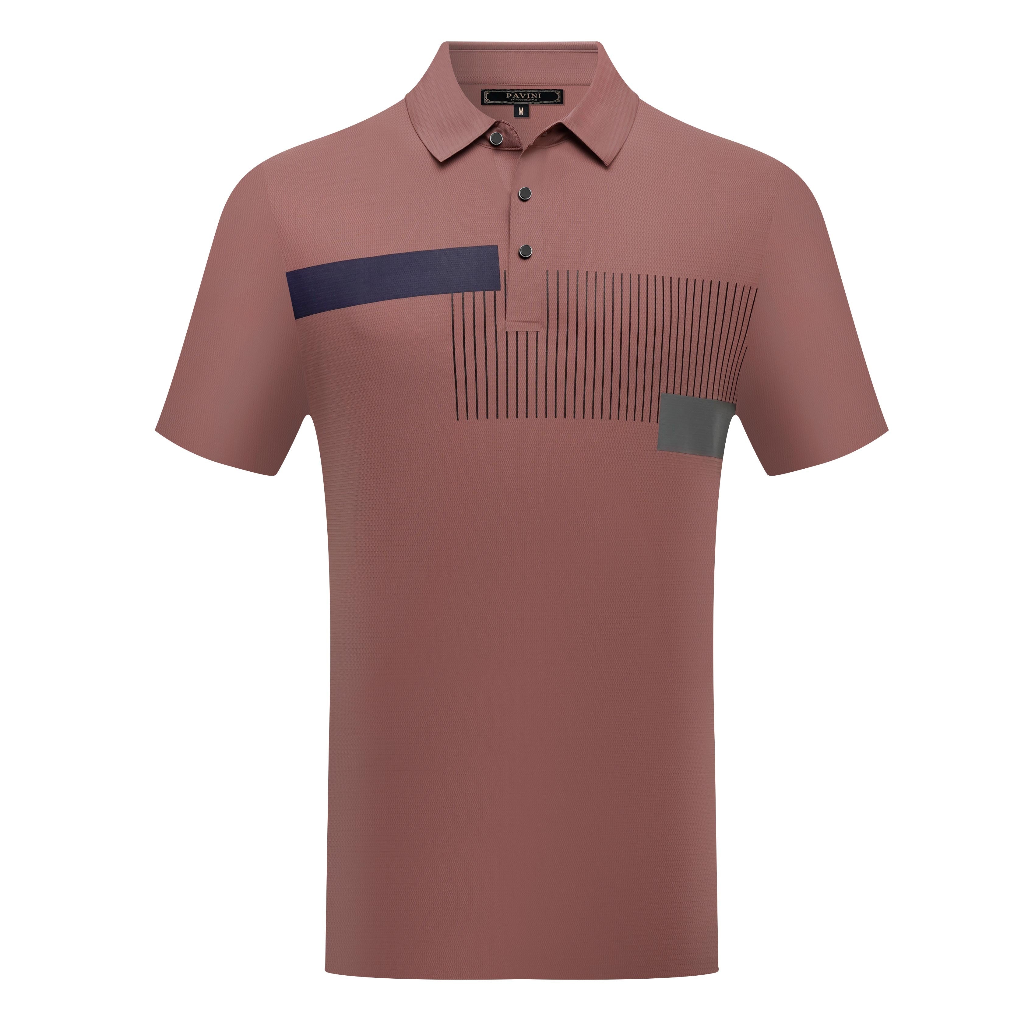 Short Sleeve Polo with Chest Stripe Detail