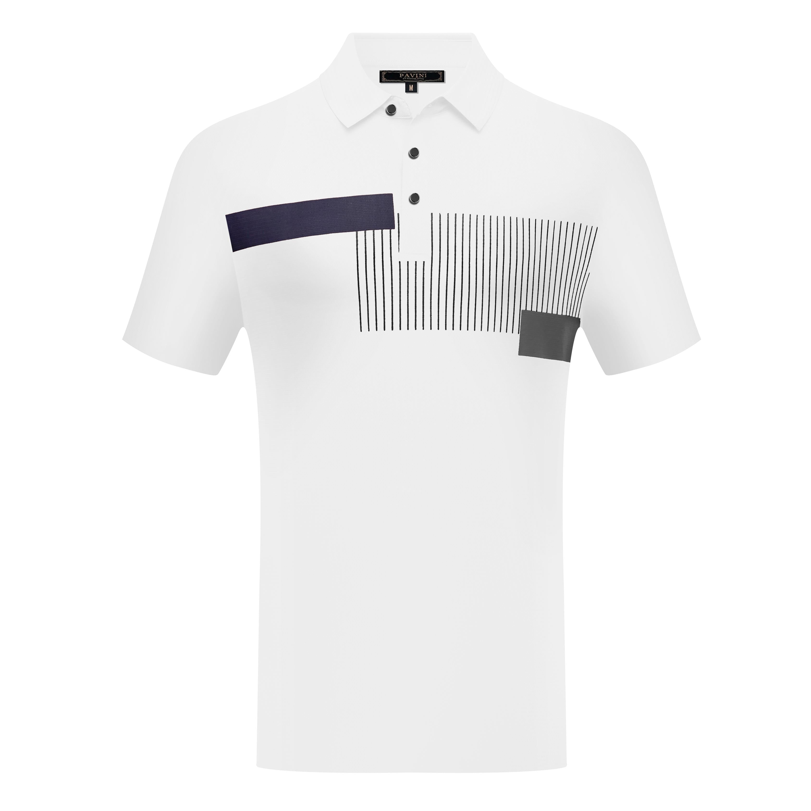Short Sleeve Polo with Chest Stripe Detail