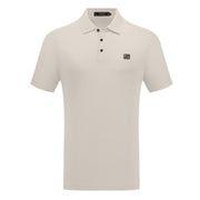 Short Sleeve Solid Polo with Chest Logo Detail