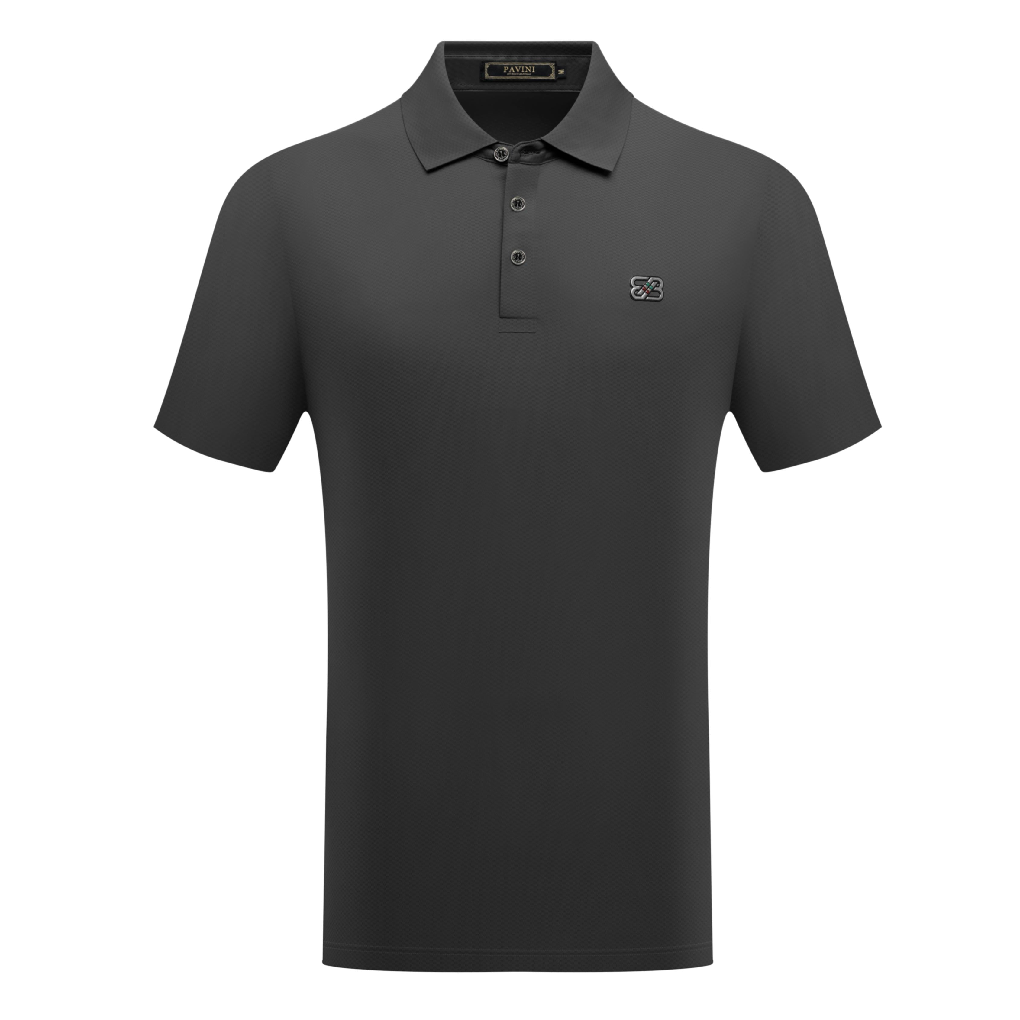 Short Sleeve Solid Polo with Chest Logo Detail