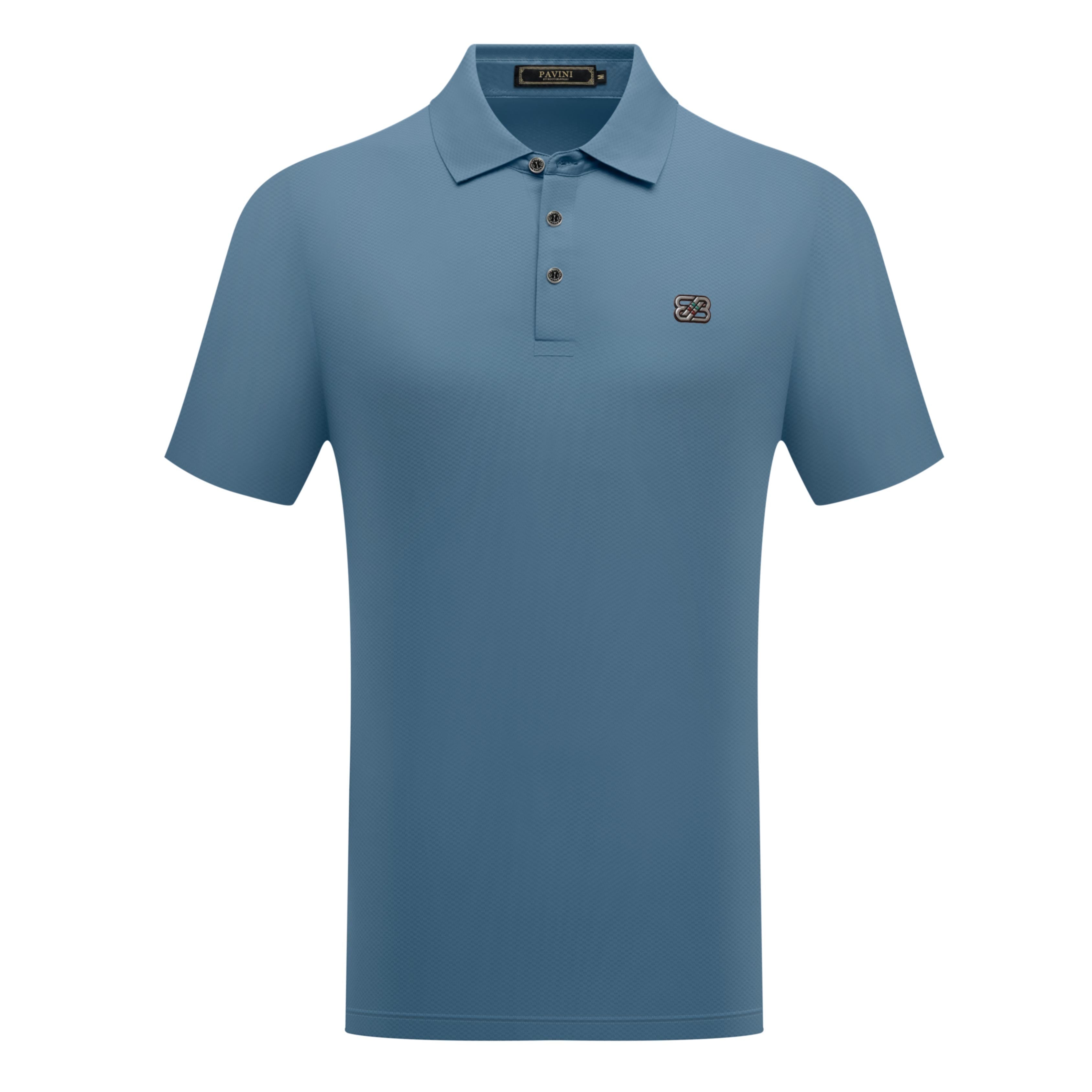 Short Sleeve Solid Polo with Chest Logo Detail