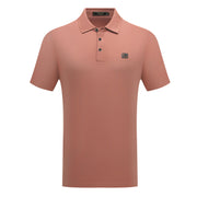 Short Sleeve Solid Polo with Chest Logo Detail