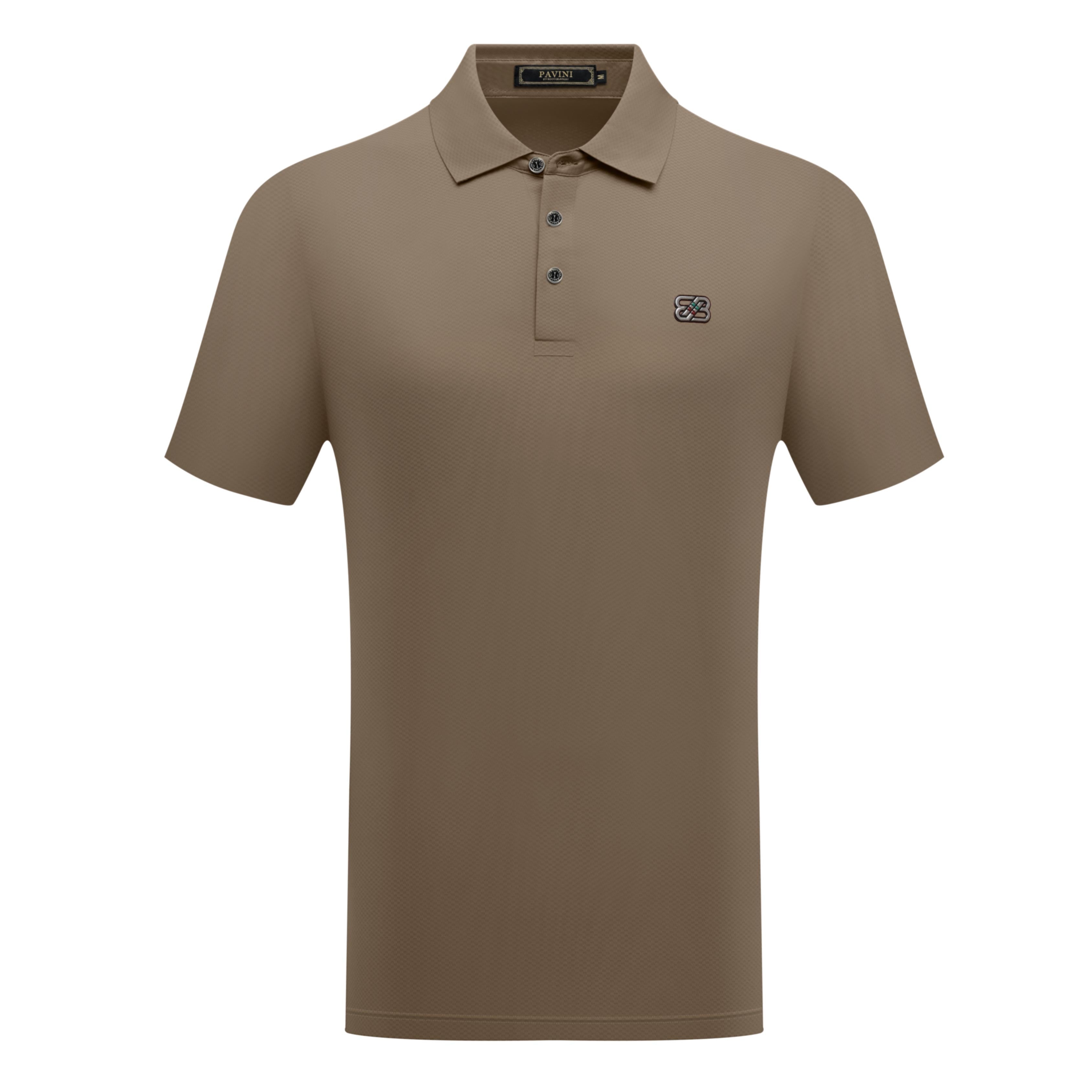 Short Sleeve Solid Polo with Chest Logo Detail