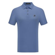 Short Sleeve Solid Polo with Chest Logo Detail
