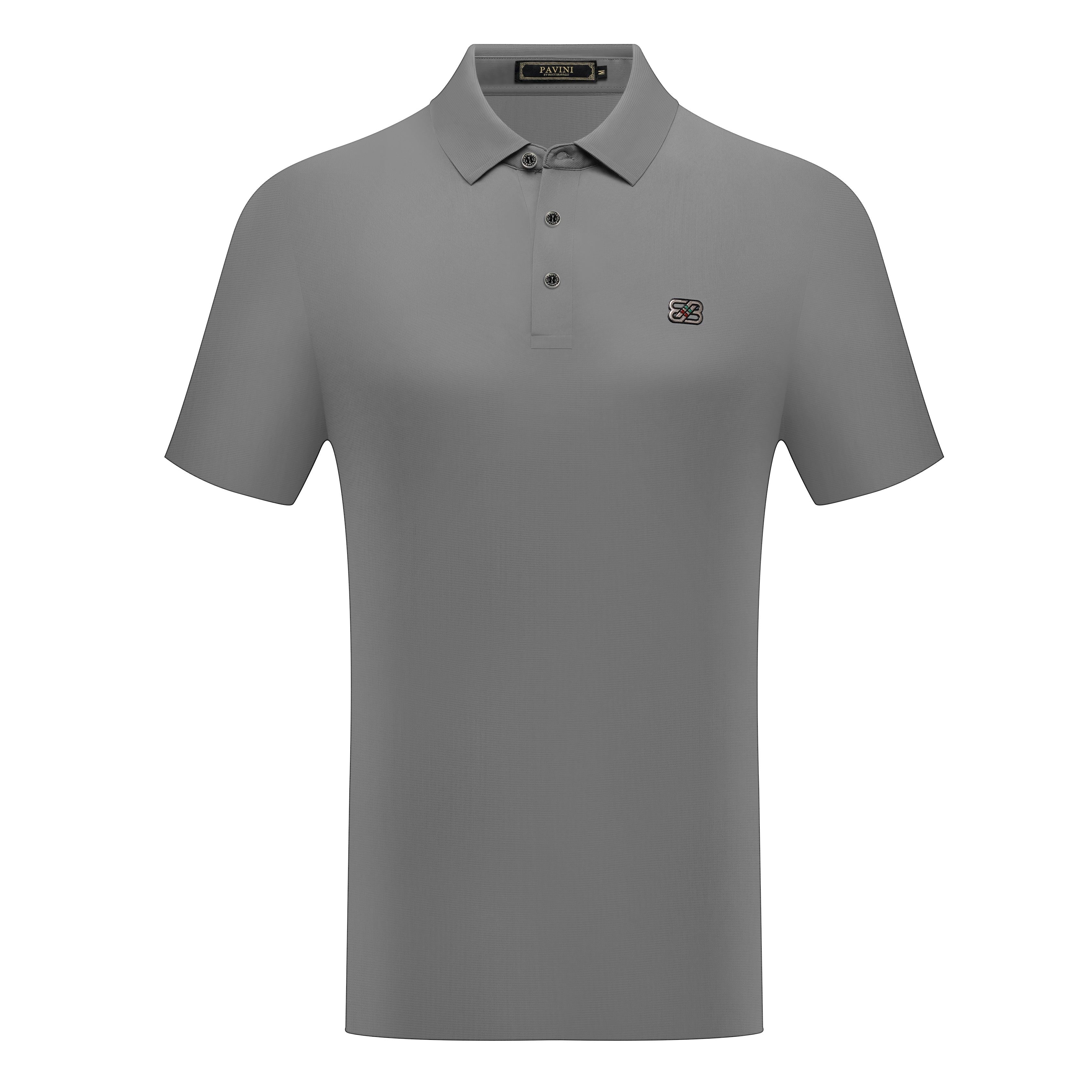 Short Sleeve Solid Polo with Chest Logo Detail