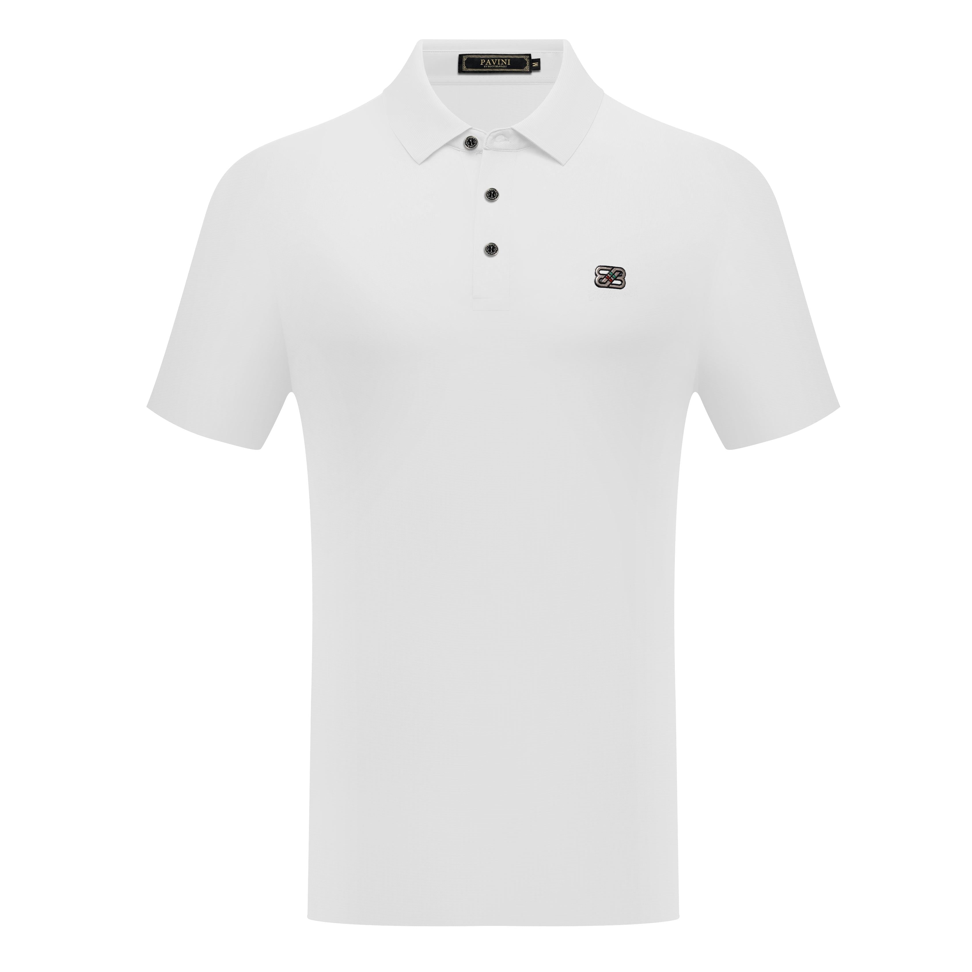 Short Sleeve Solid Polo with Chest Logo Detail