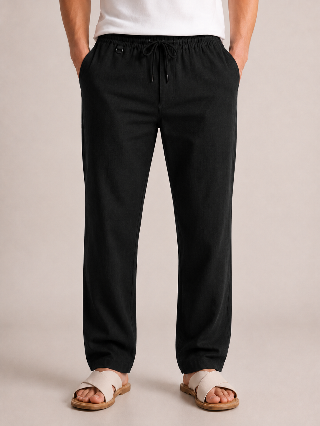PAVINI Linen Blend Drawstring Pants