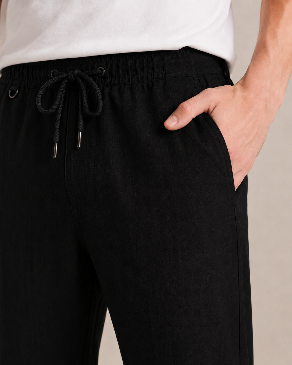 PAVINI Linen Blend Drawstring Pants