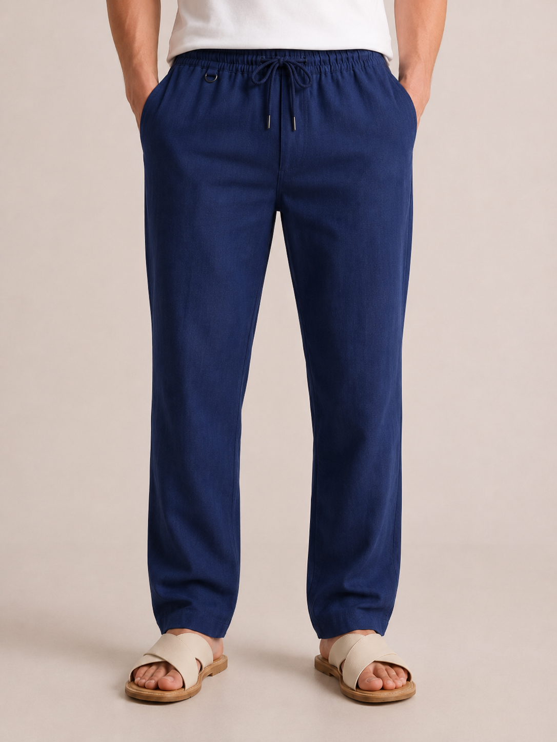 PAVINI Linen Blend Drawstring Pants