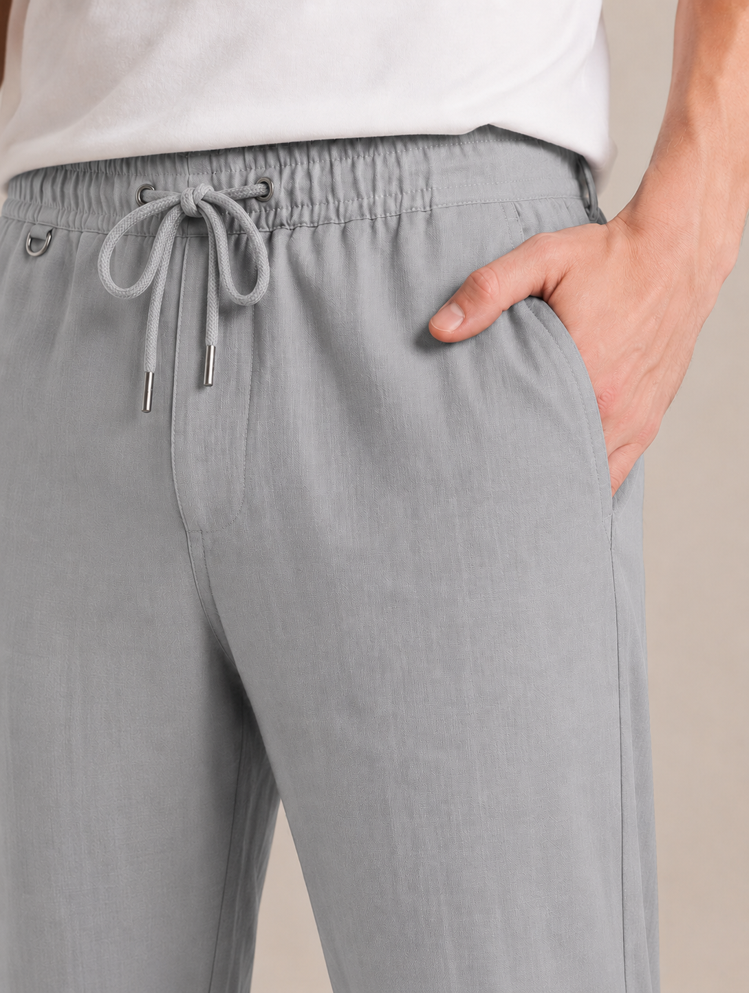 PAVINI Linen Blend Drawstring Pants