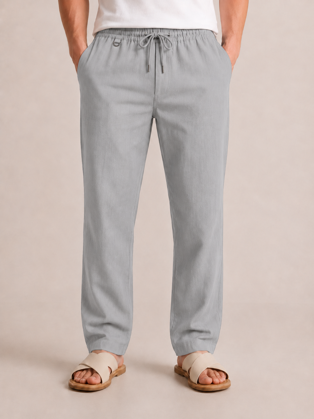 PAVINI Linen Blend Drawstring Pants