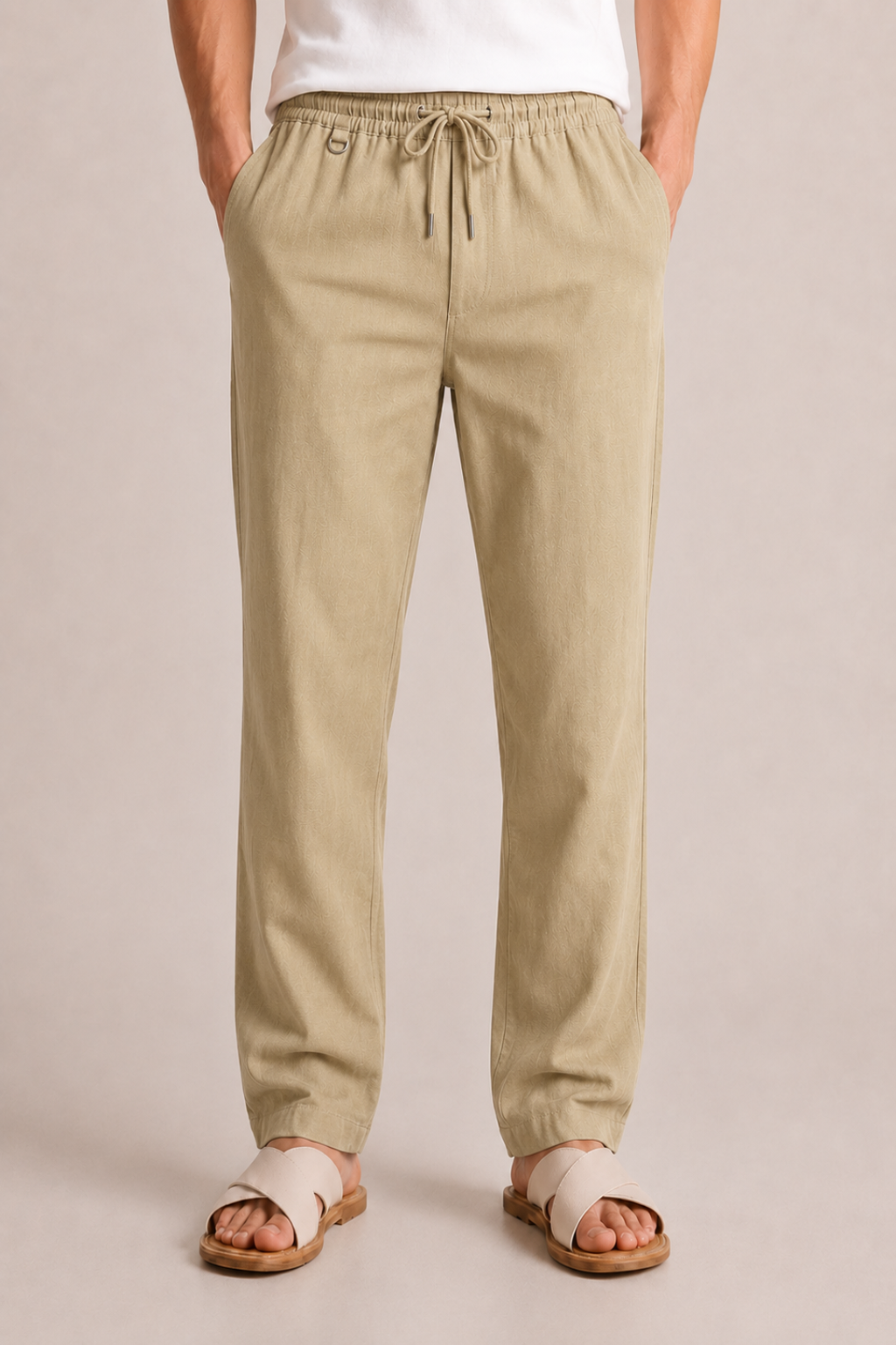 PAVINI Linen Blend Drawstring Pants