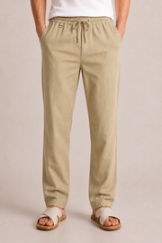 PAVINI Linen Blend Drawstring Pants