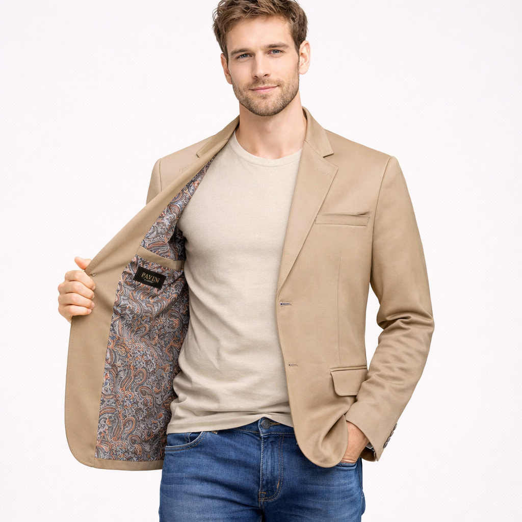 Modern Fit Blazer with Pattern Lining