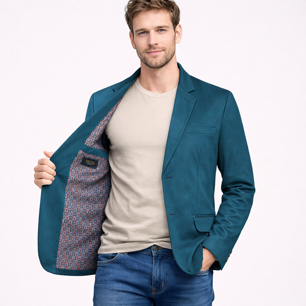 Modern Fit Blazer with Pattern Lining