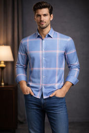 Pavini Long Sleeve Men's Plaid Shirt
